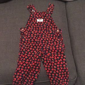 Corduroy floral overalls (size 12 months)